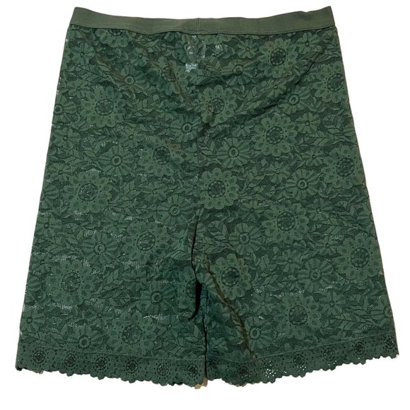 NWT AERIE Smoothez High Waisted Boyshort Pantie Sz XS Green Lace - Picture 2 of 4